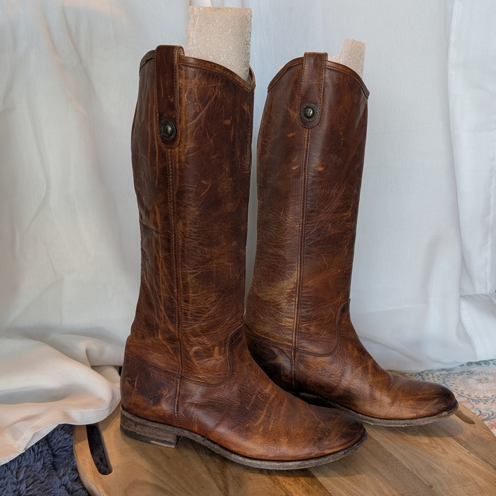 Frye Distressed Brown Western Boots